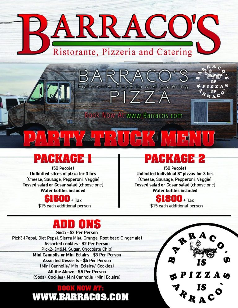 Food Truck Barraco’s Restaurante, Pizzaria & Catering
